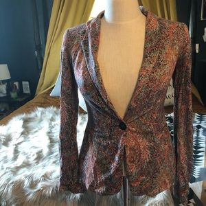 Zara blazer multi color paisley print
